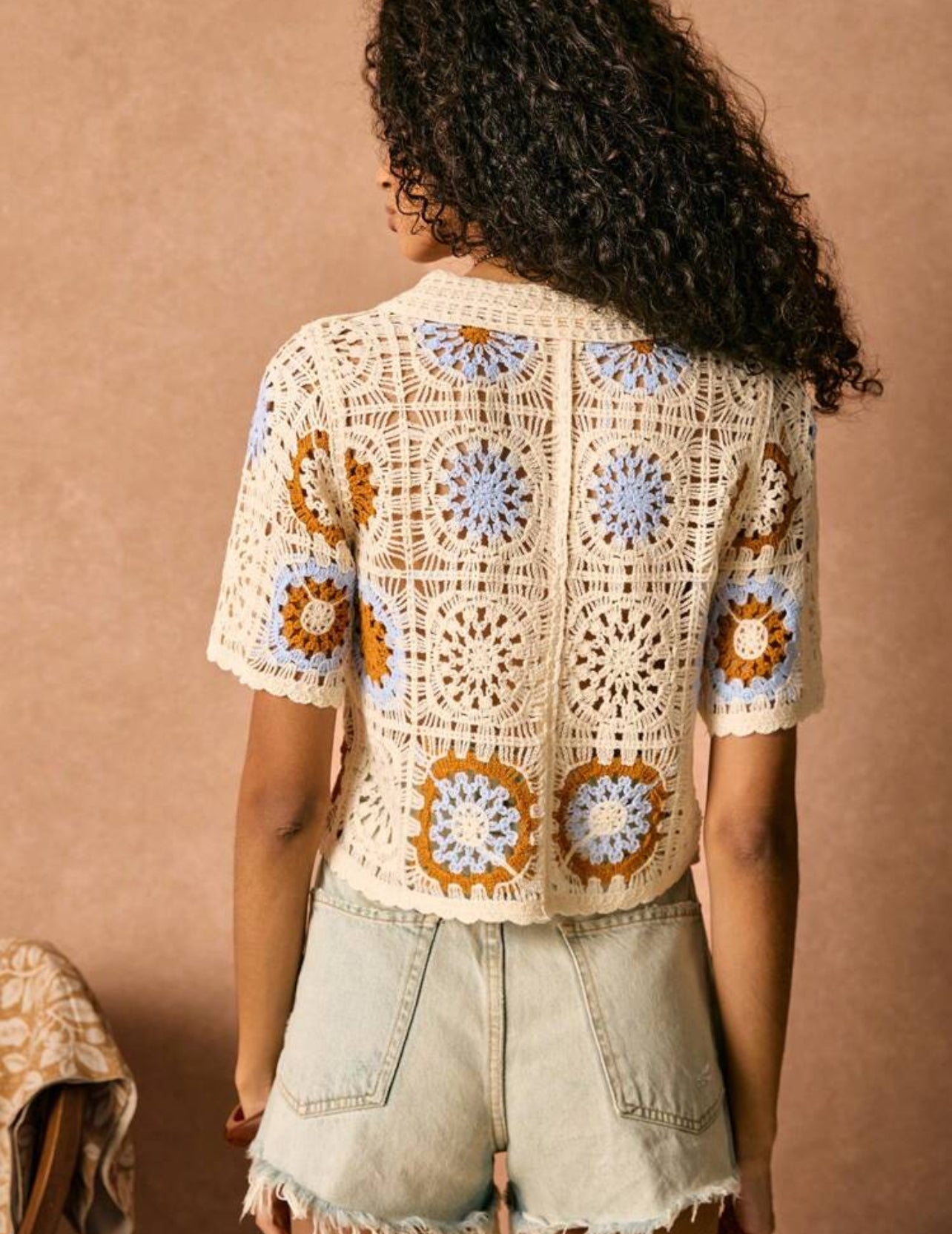 Short Sleeve Crochet Cardigan