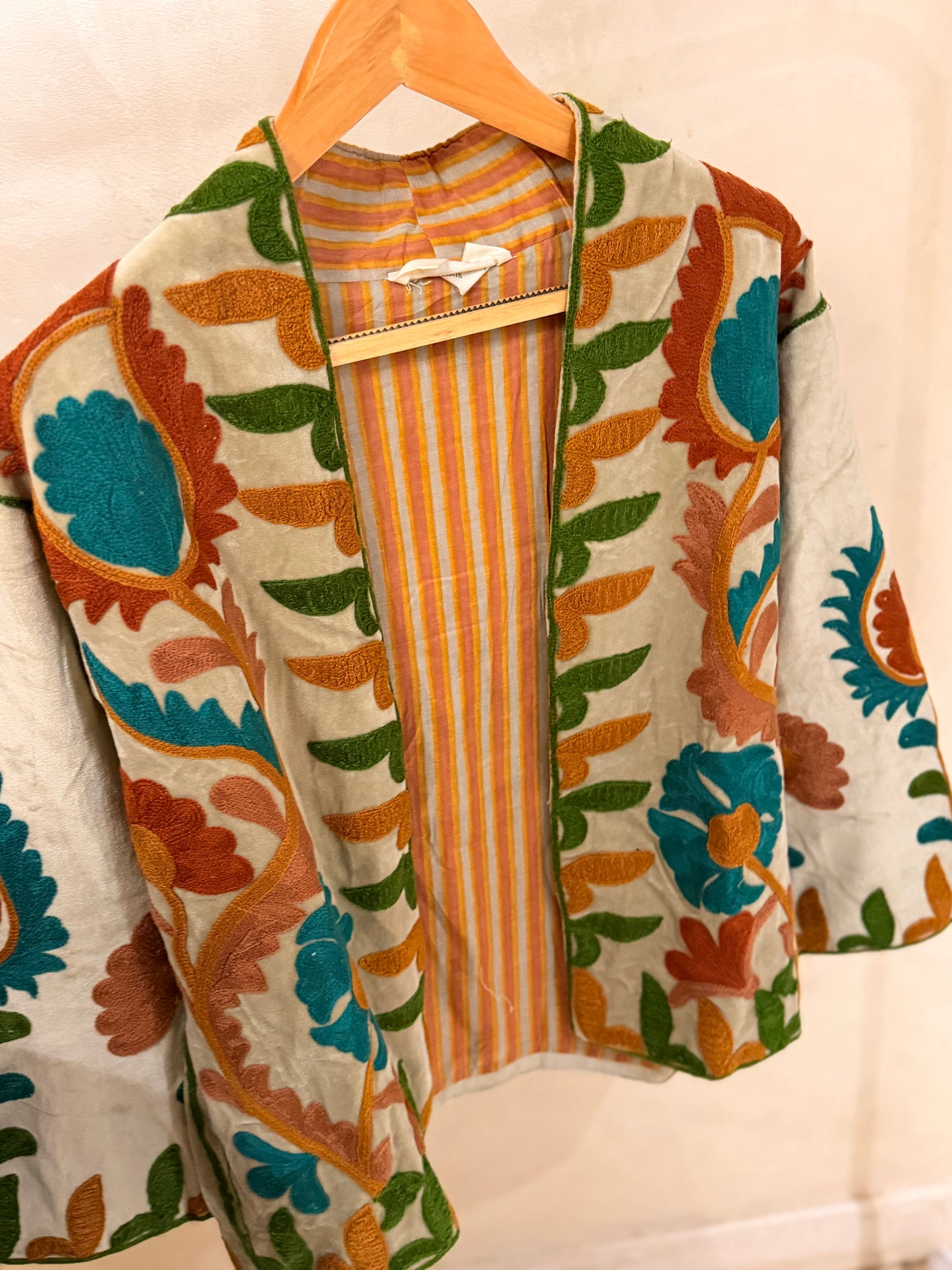 Multicolor Embroidery Velvet Jacket