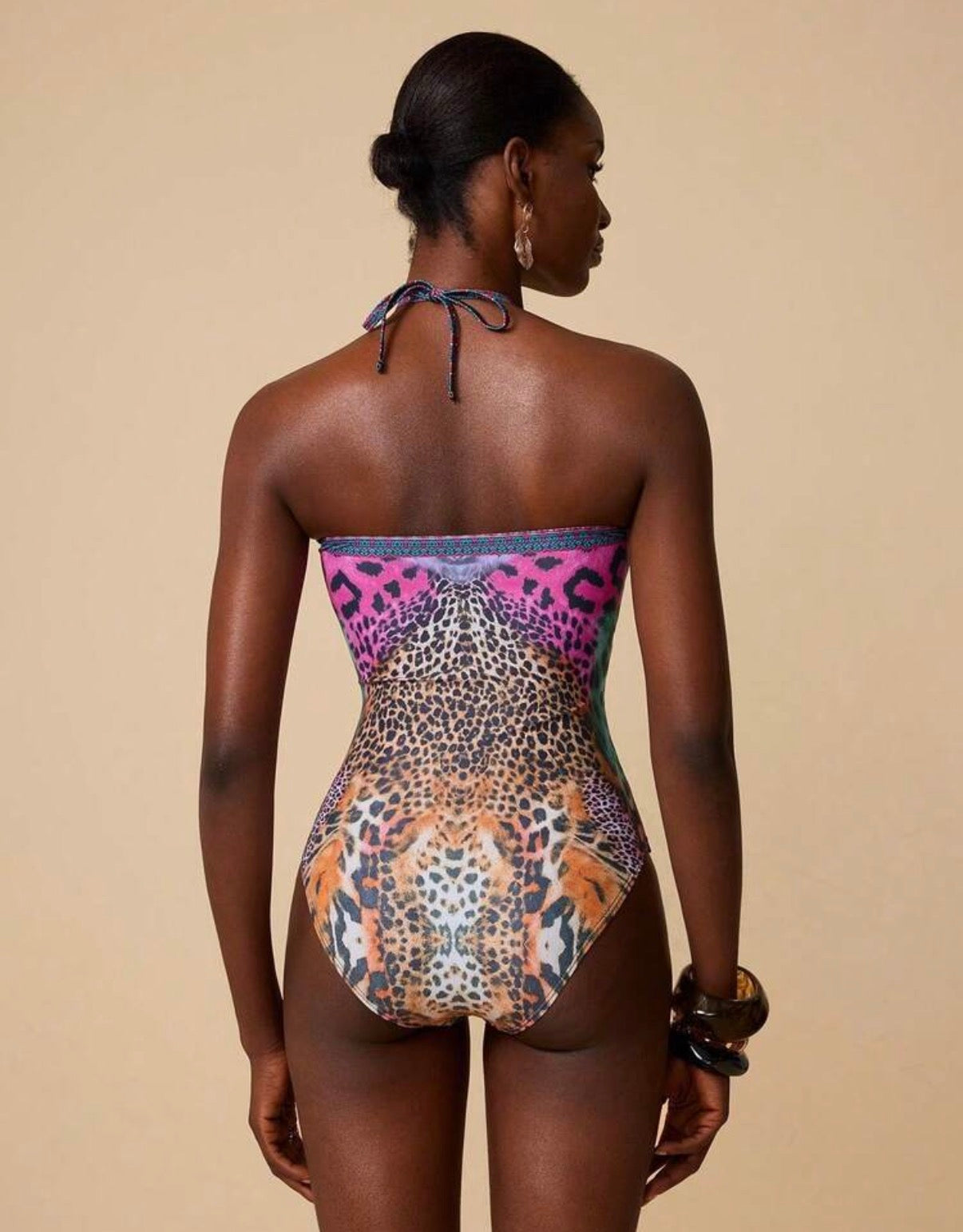 Leopard Print One Piece Swimsuit