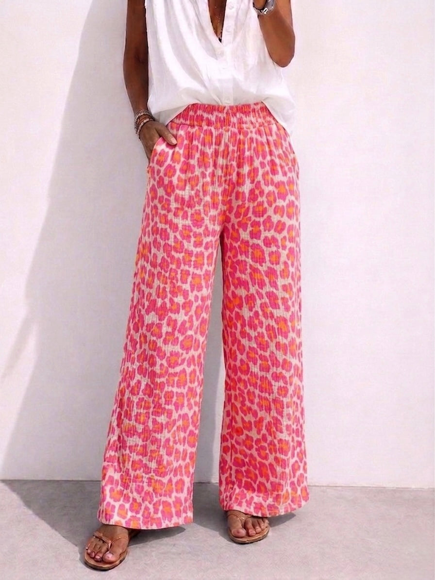 Leopard Neon Muslin Pants