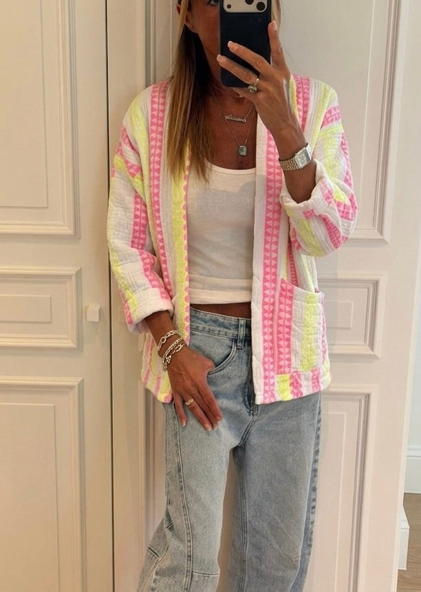 Neon Yellow Colorful Cardigan