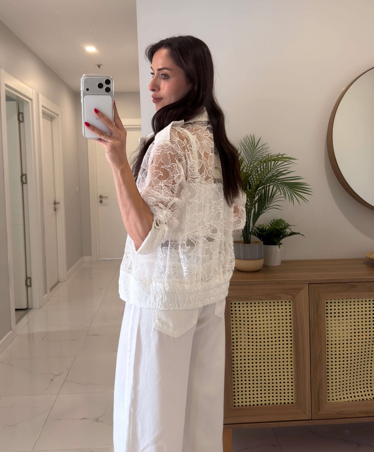 lace White Jacket with Undershirt
