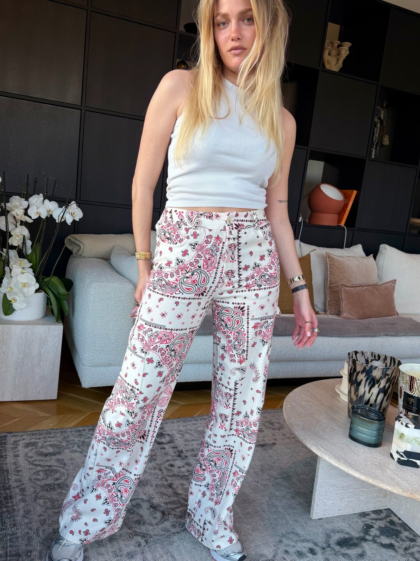 Bandana Print Offwhite Light Denim