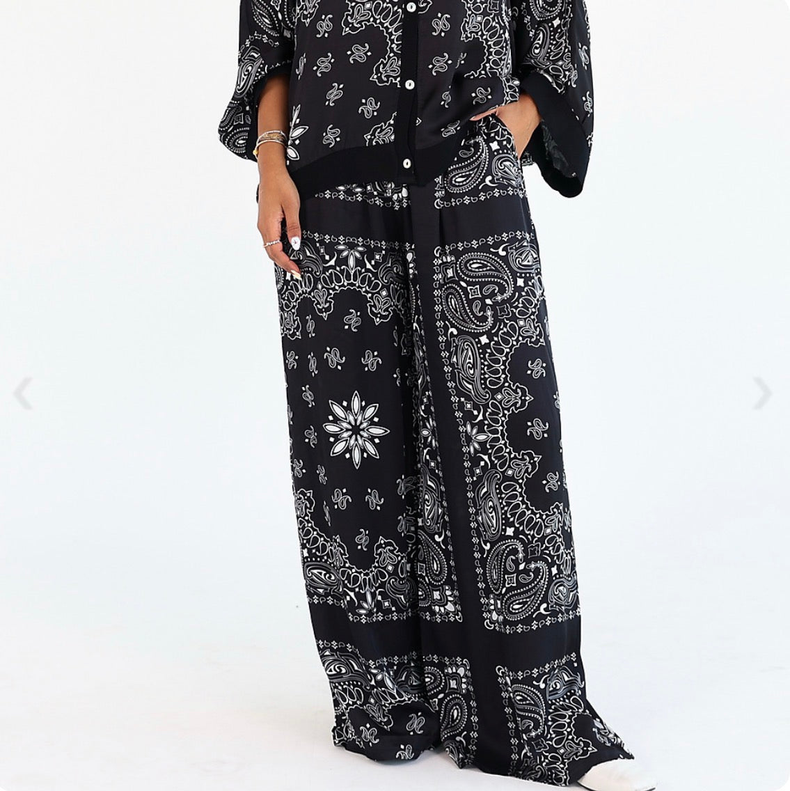 Black Satin Bandana Set