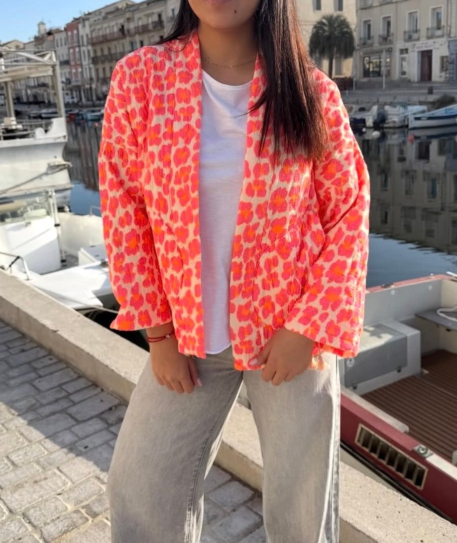 Neon Color Leopard Cardigan