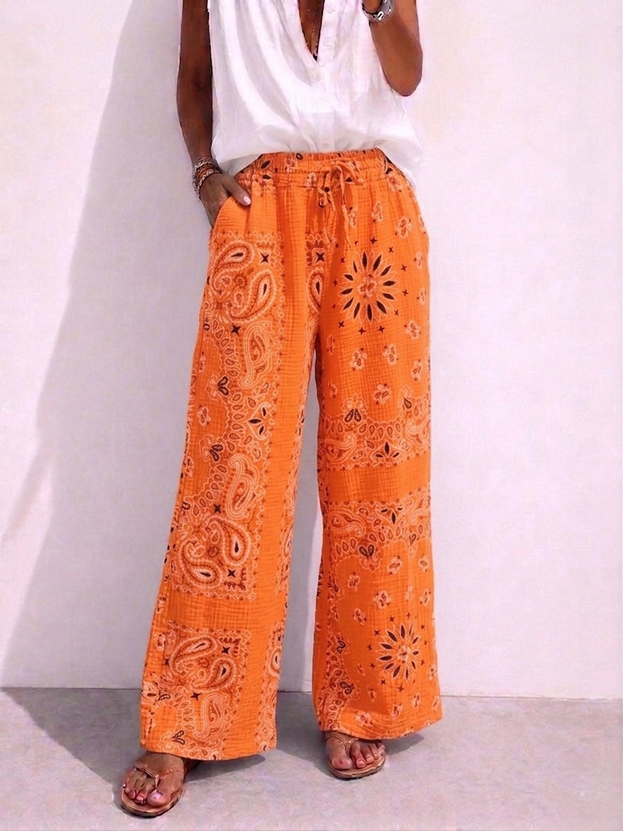 Bandana Print Cotton Pants