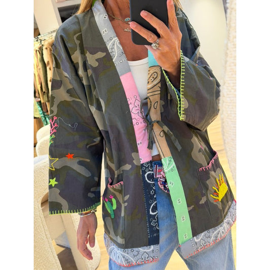 Army With bandana Print Jacket