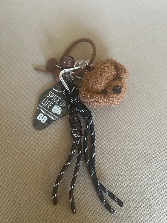 Brown Dog Face Charm