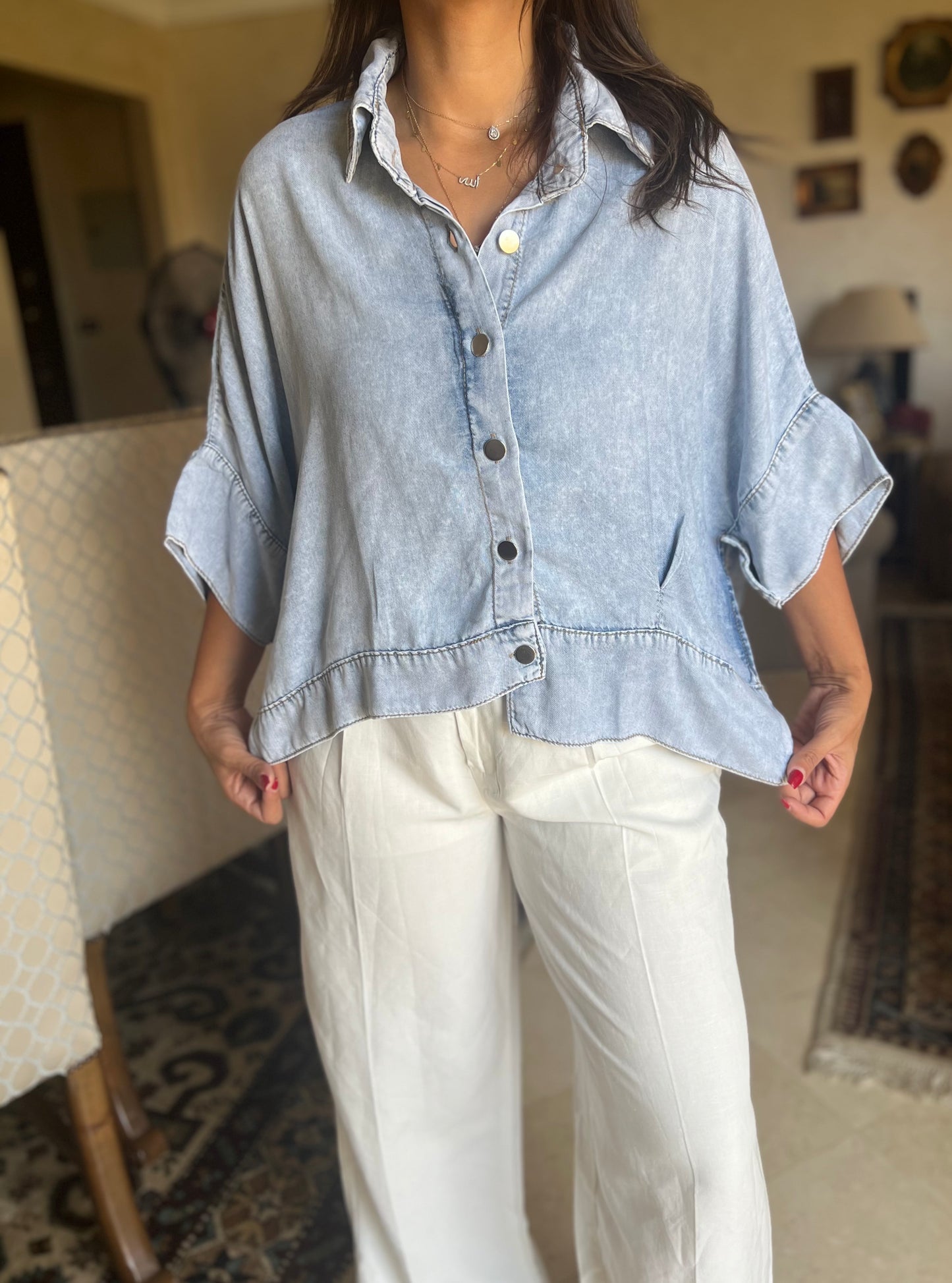 Denim oversized shirt