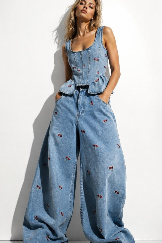 Denim Blue cherry Set