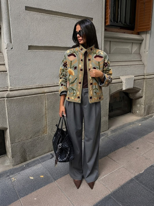 Indian Embroidery suede Jacket