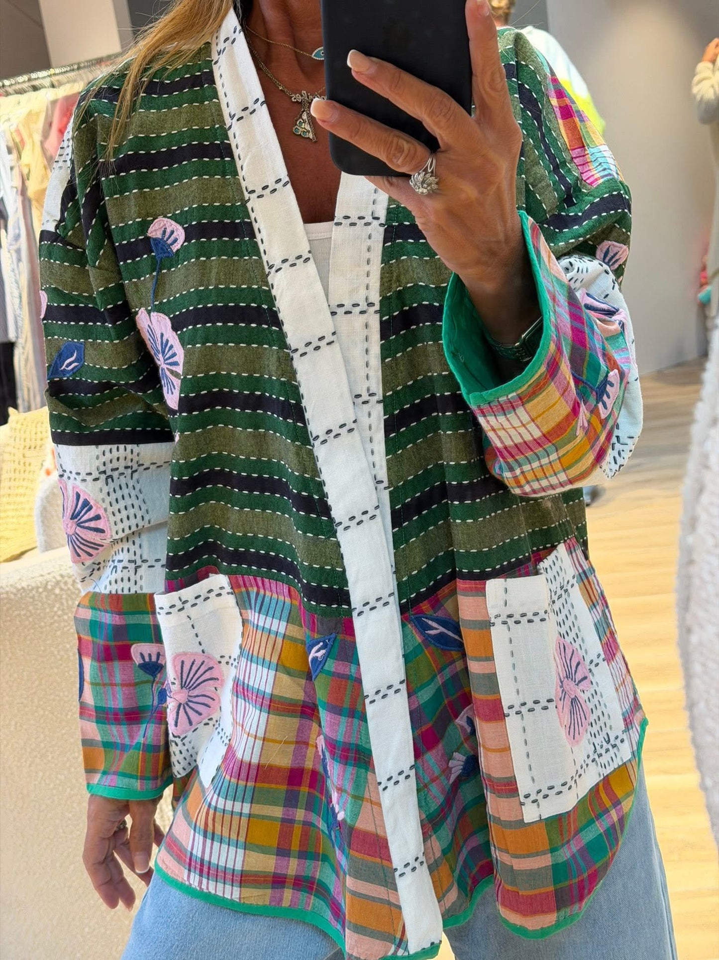 Hand embroidery patchwork Cardigan