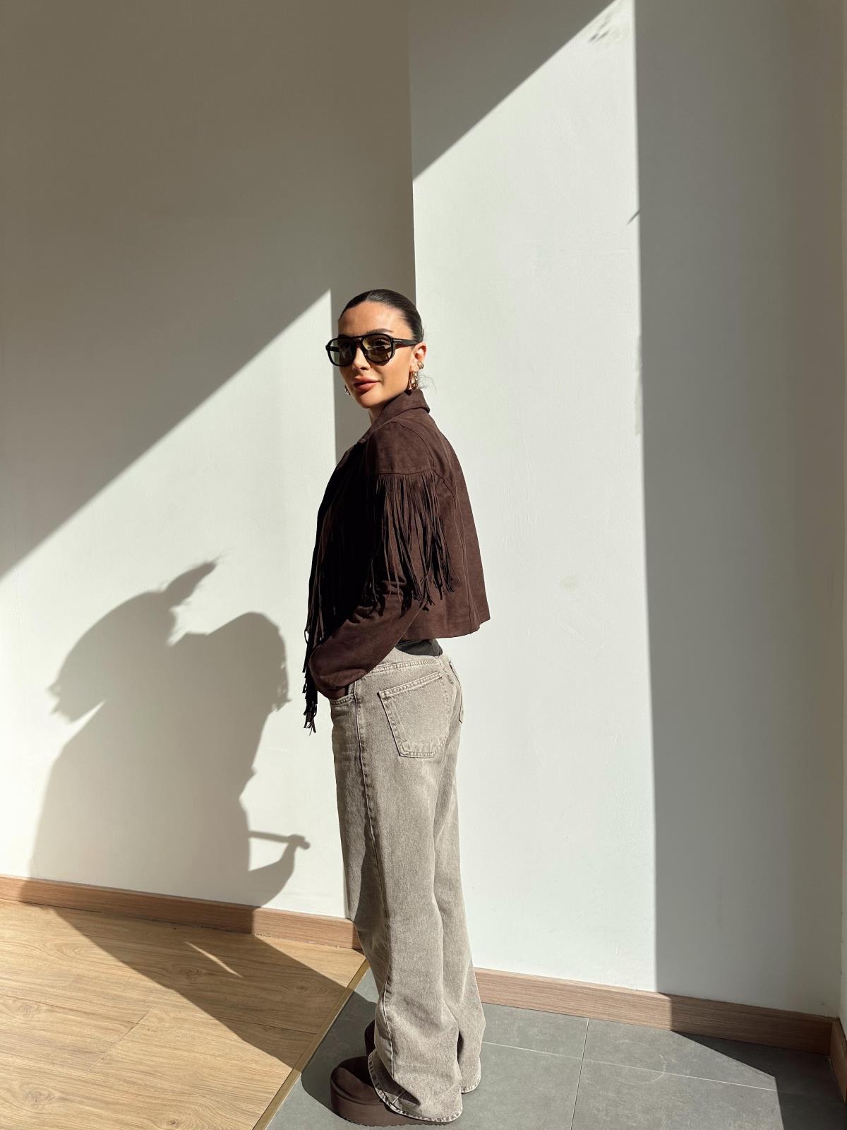 Premium Brown Suede fringes Jacket