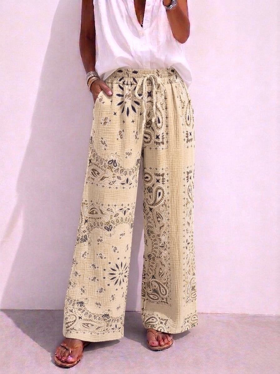 Bandana Print Cotton Pants