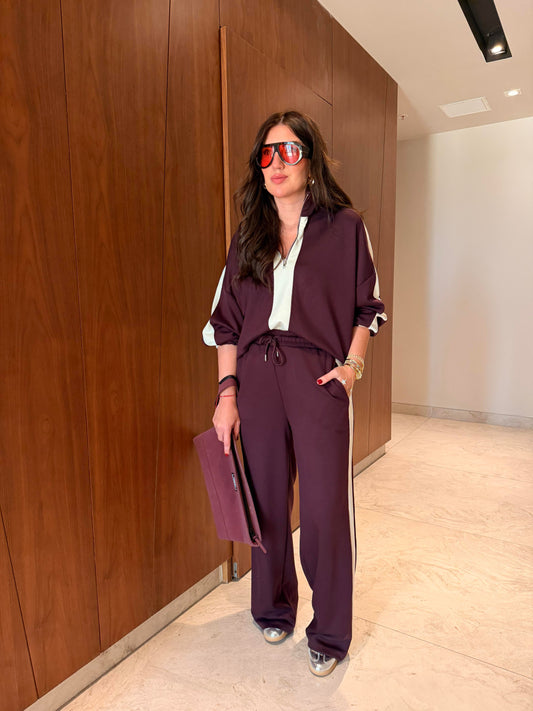 Burgundy Thick Cotton Tracksuit