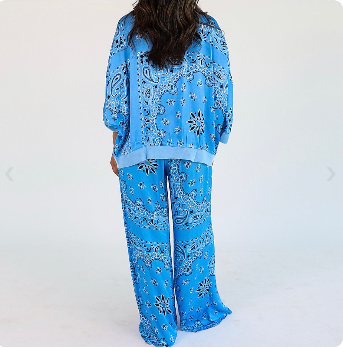Blue Satin Bandana Set