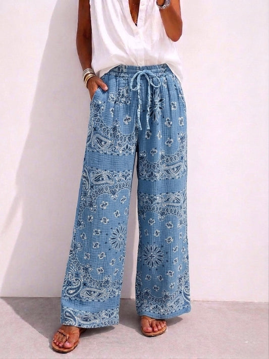 Bandana Print Cotton Pants