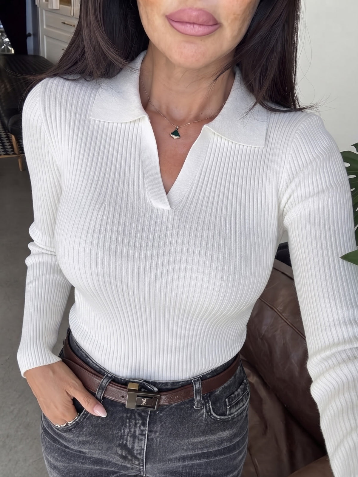 Knitted V Neck Pullover