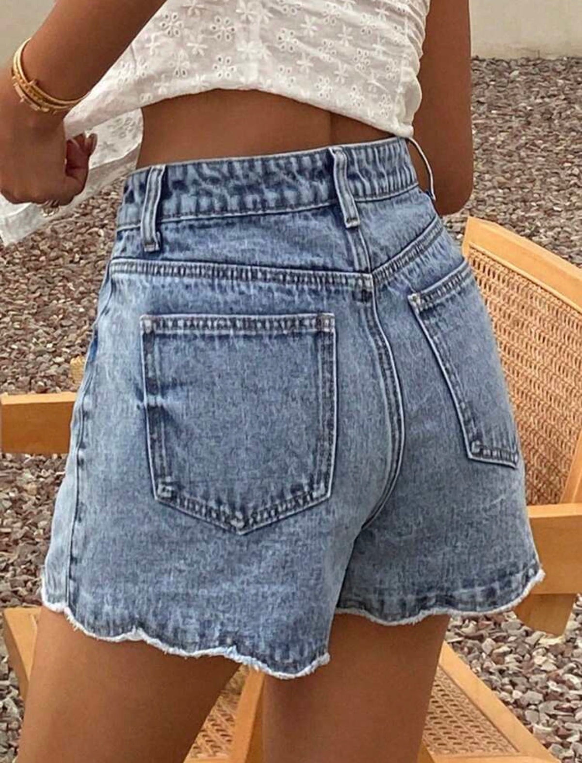 Denim blue short