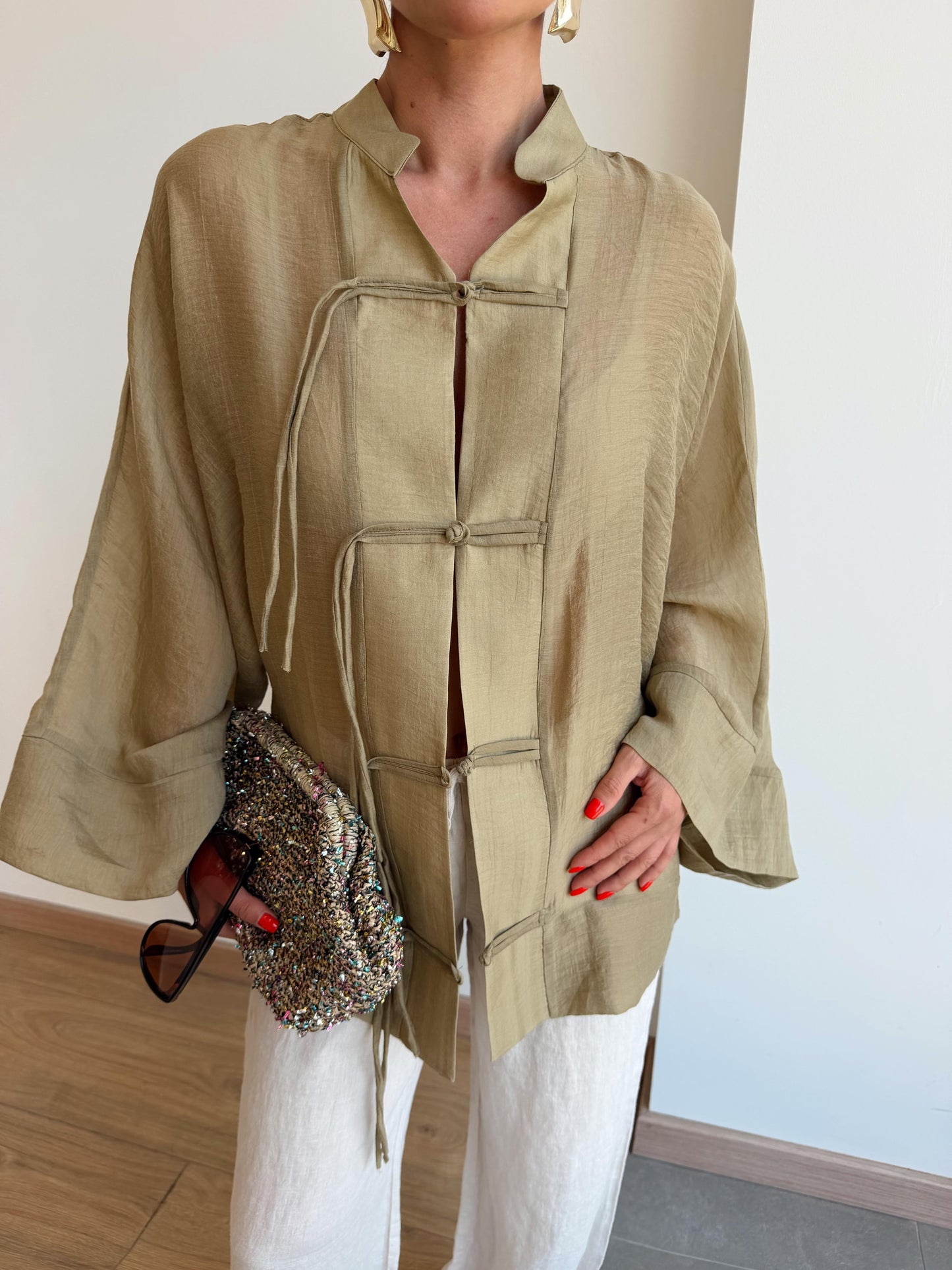 Chinese Style chifon Cafe Blouse