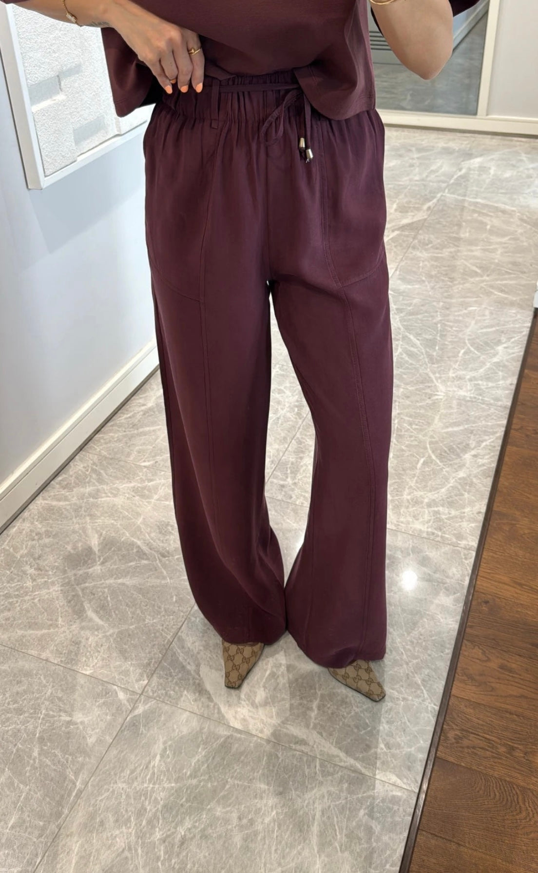Burgundy Straight Pants