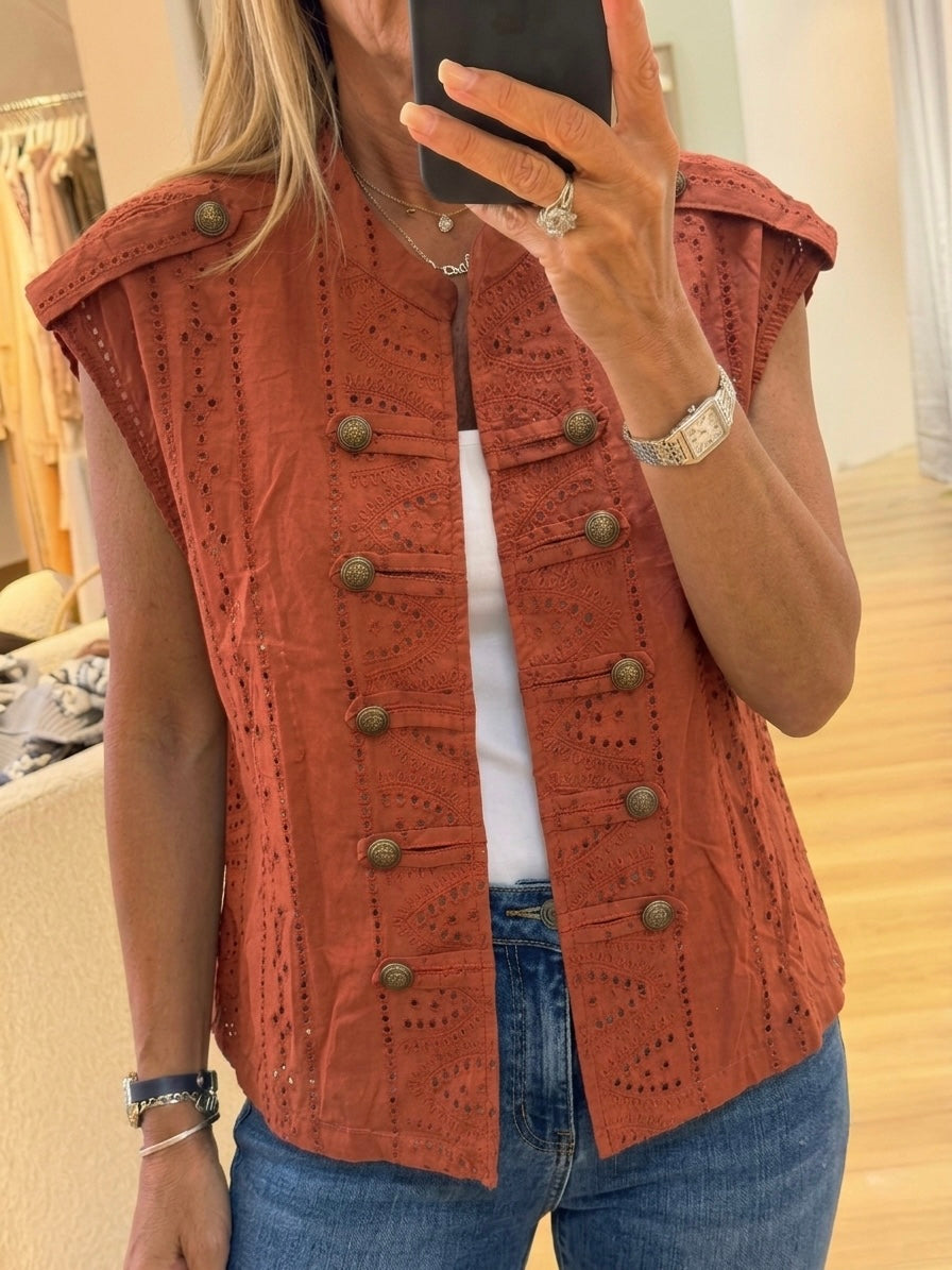 Eyelet double buttons Gillet
