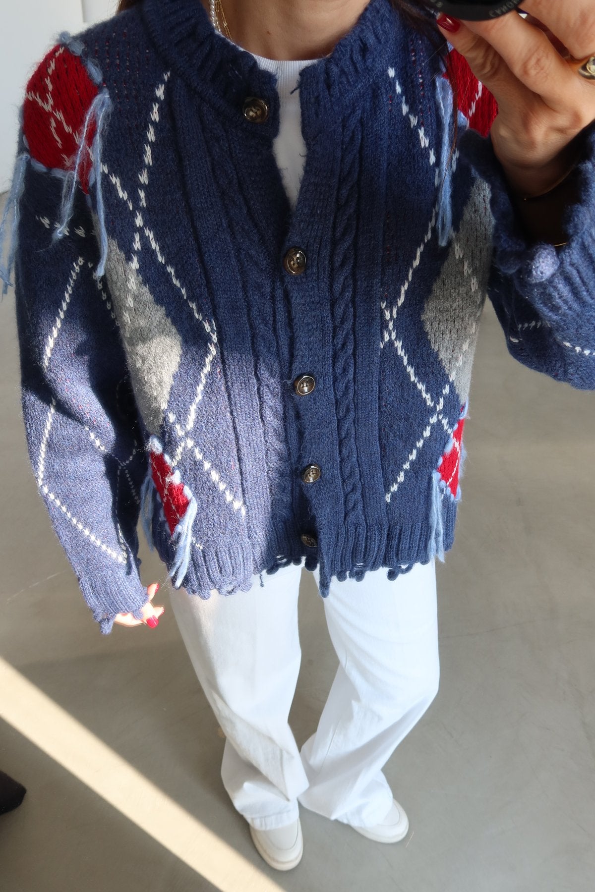 Blue Wool Cardigan