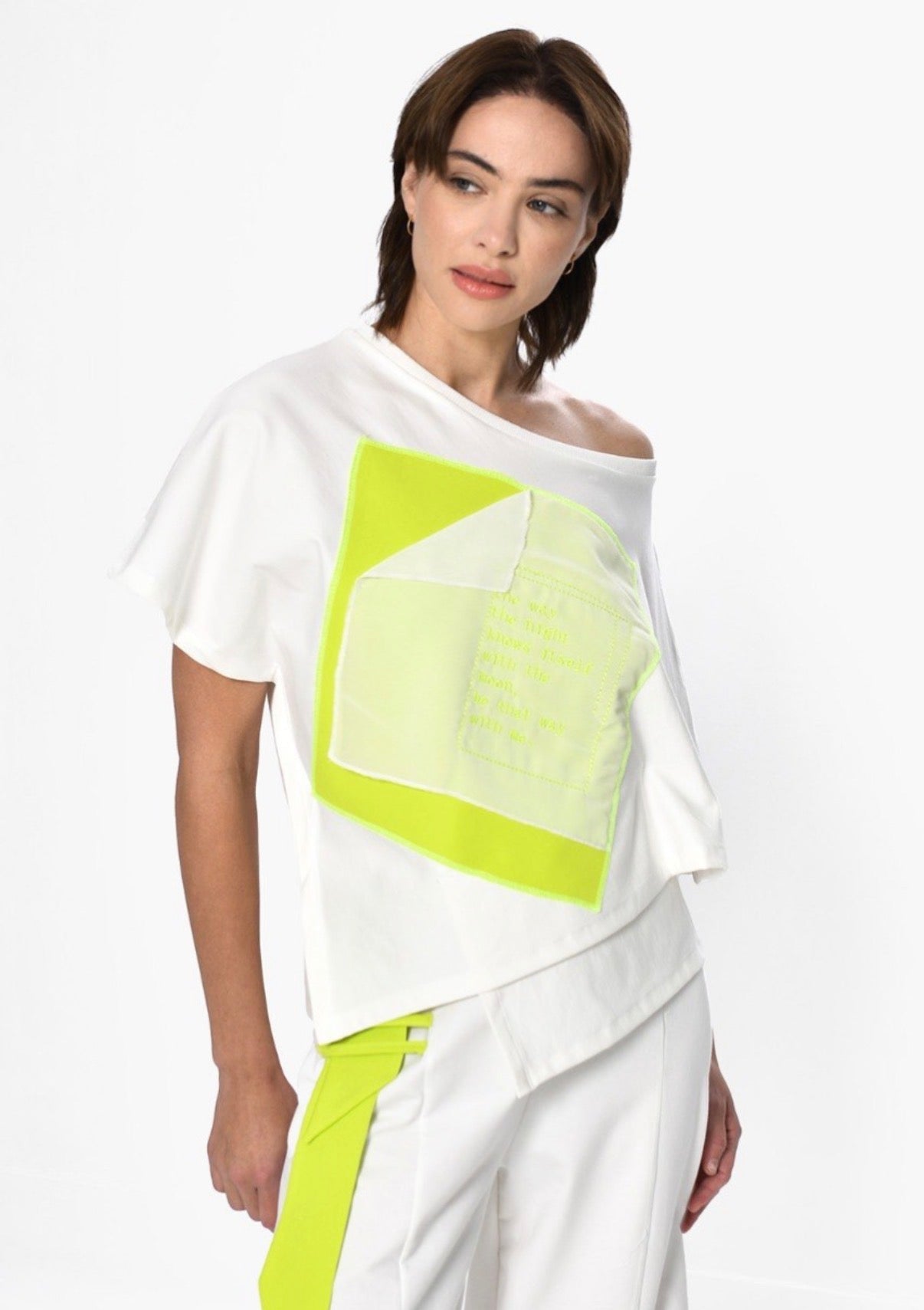 Offshoulder White * neon Set