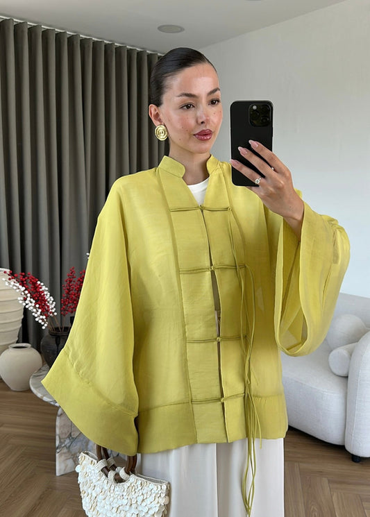 Chinese Style chifon Yellow Blouse