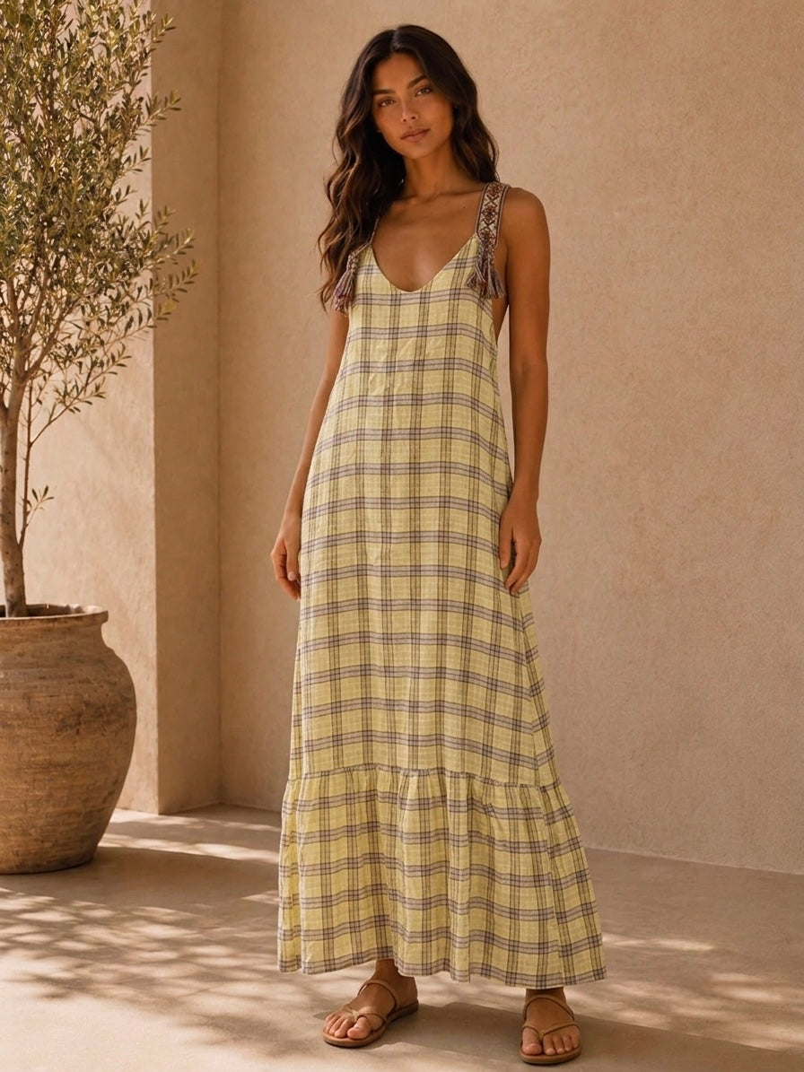 Embroidered Strap bohemian Dress