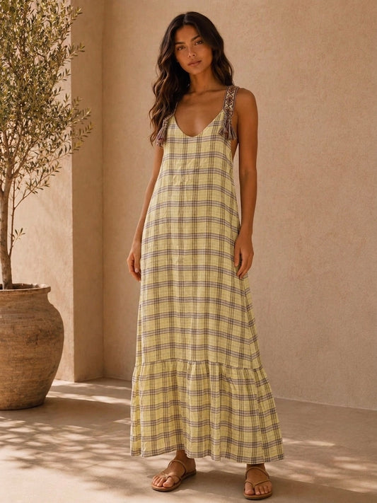 Embroidered Strap bohemian Dress
