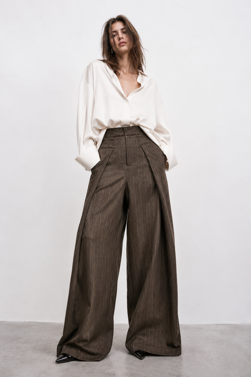 Wide Leg Brown Pants