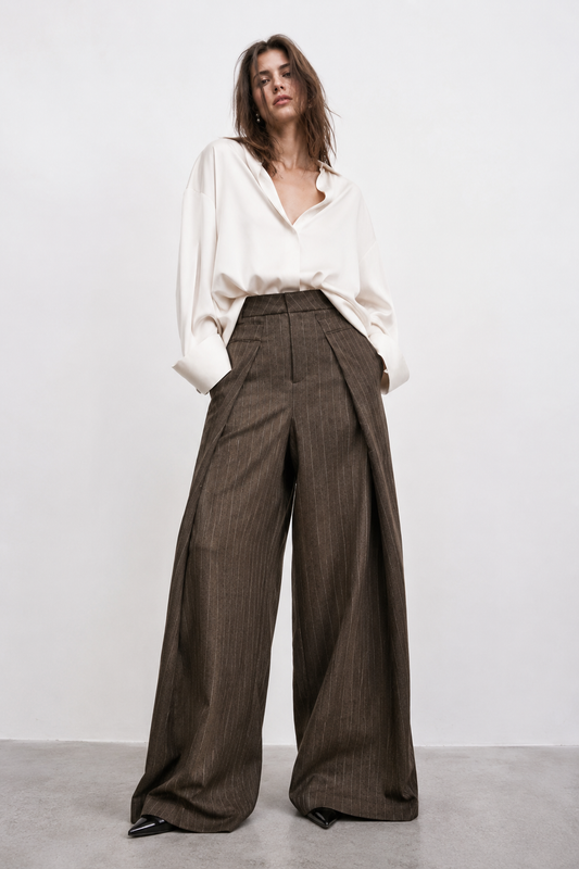 Wide Leg Brown Pants