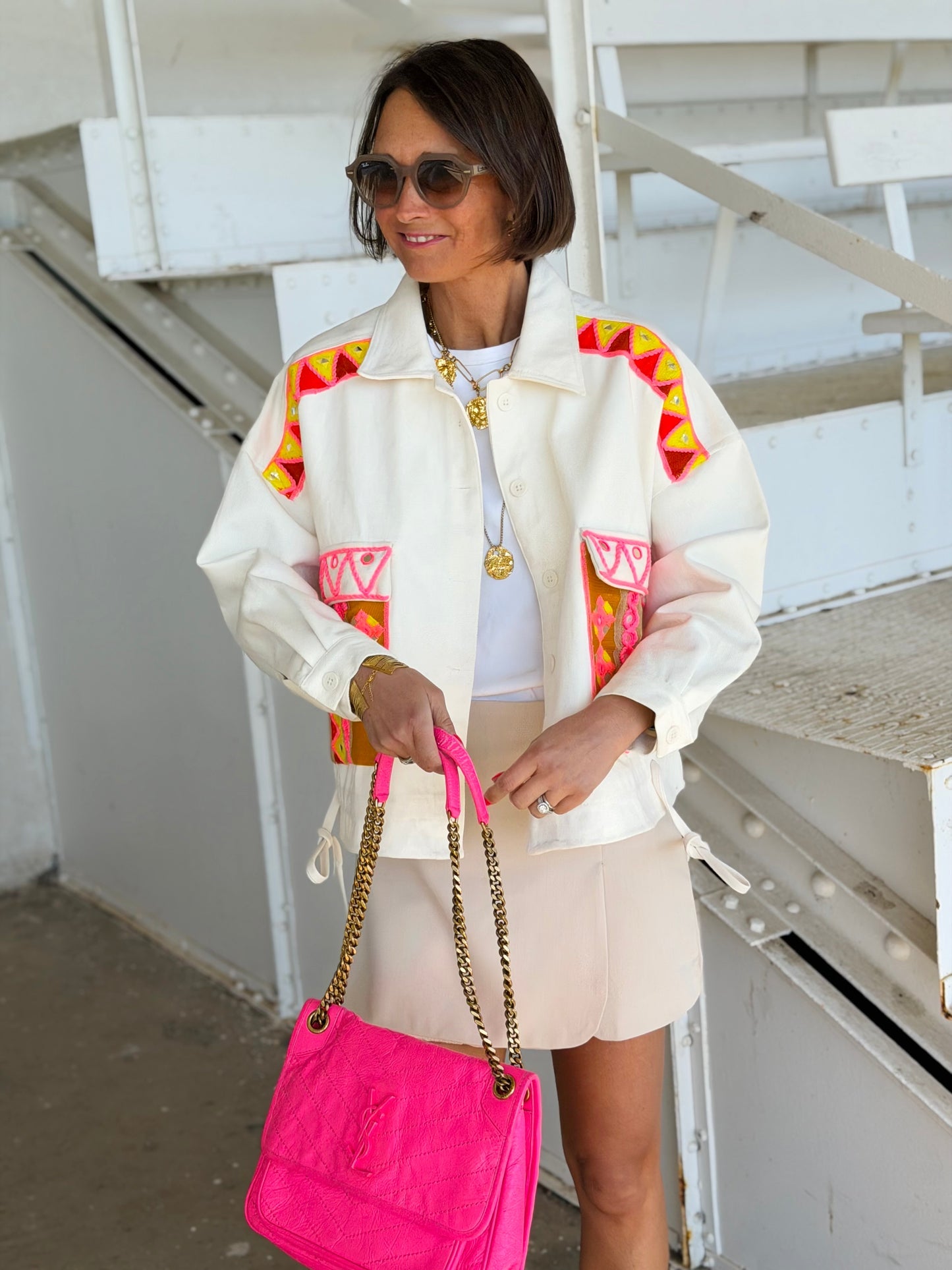 OffWhite Denim Embroidered Jacket