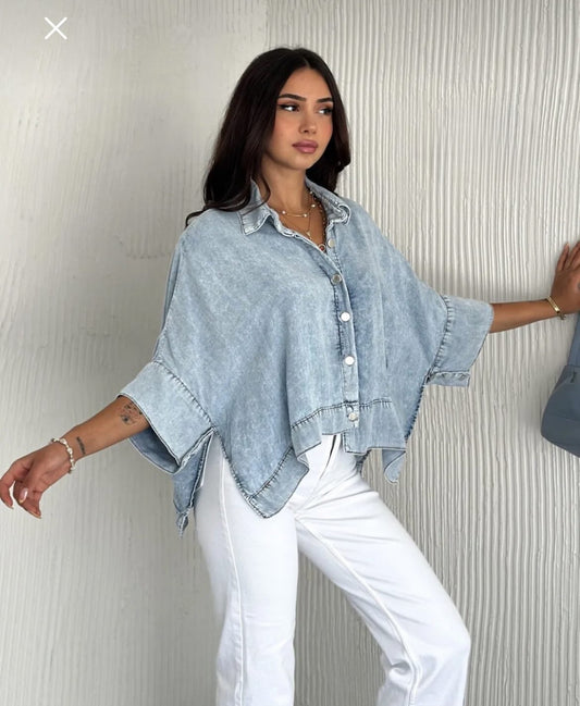 Denim oversized shirt