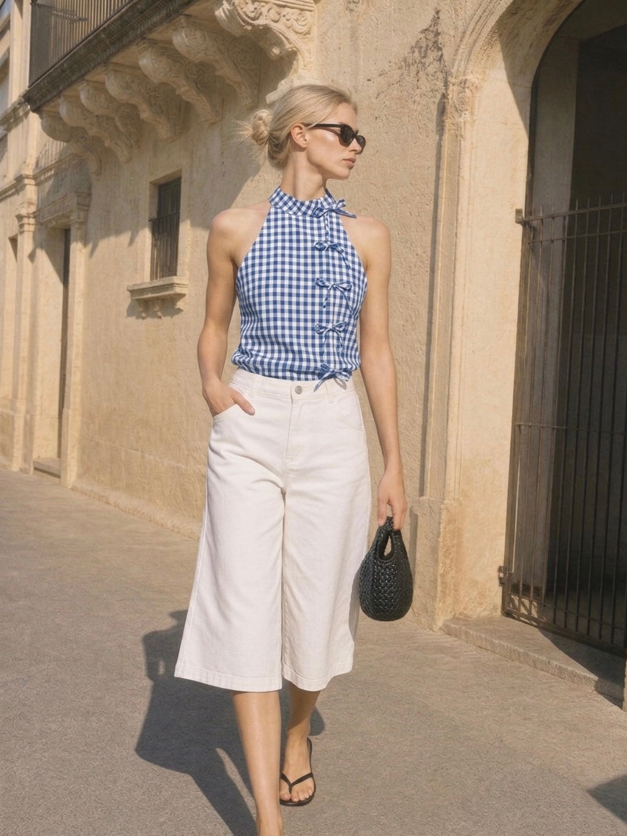 Denim White Bermuda