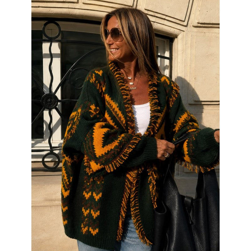 Green Mustard Wool Cardigan