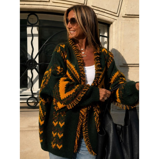 Green Mustard Wool Cardigan