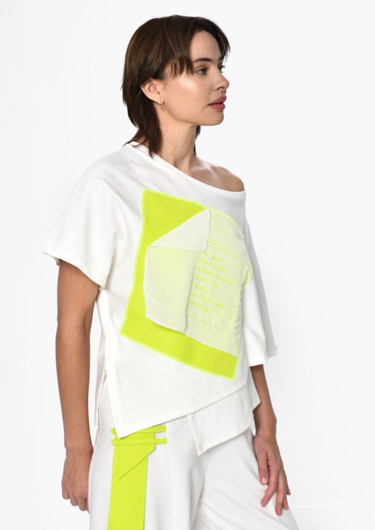 Offshoulder White * neon Set