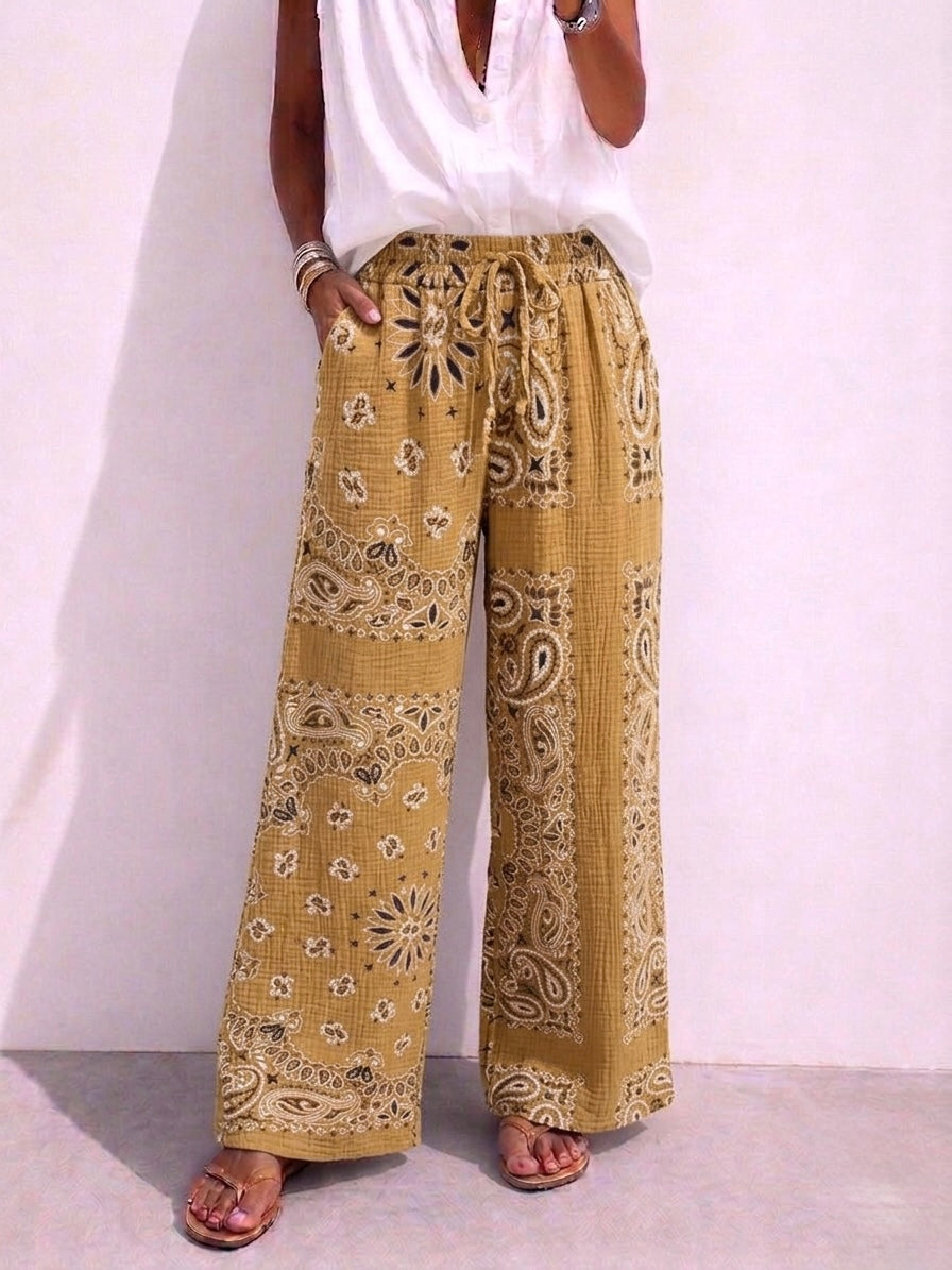 Bandana Print Cotton Pants