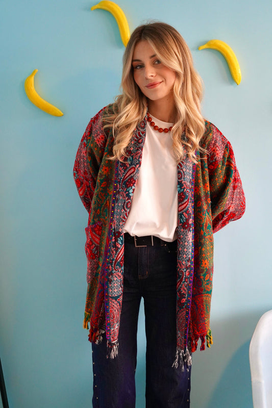 Premium Patchwork Embroidered Cardigan
