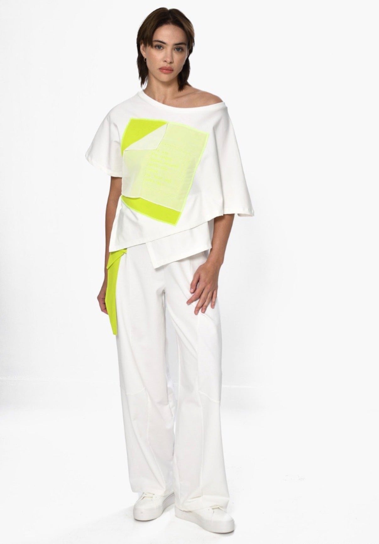 Offshoulder White * neon Set