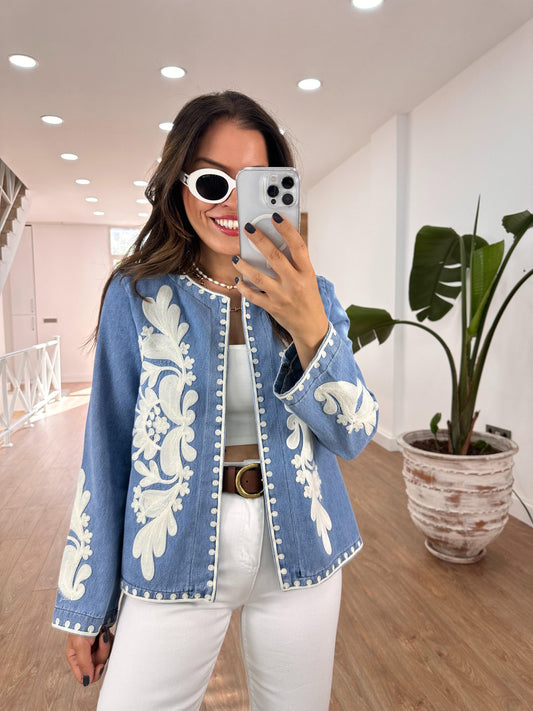 Denim Embroidered Jacket