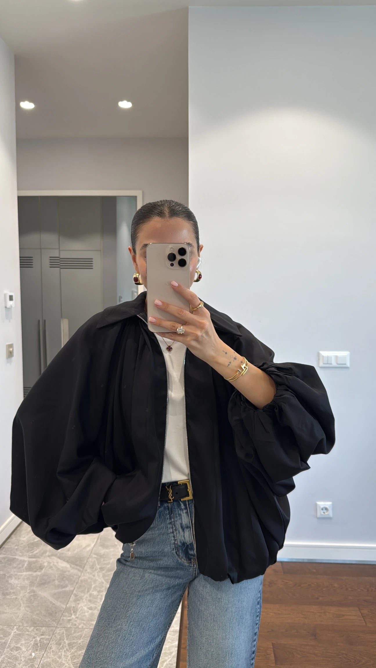 Oversized Black batwing sleeve Jacket