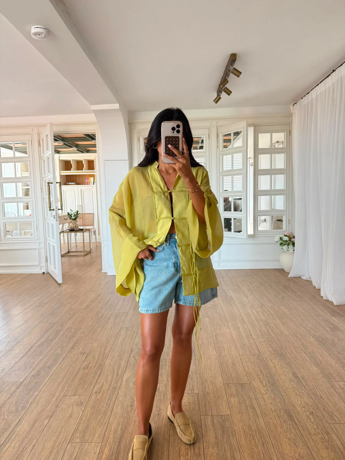 Chinese Style chifon Yellow Blouse