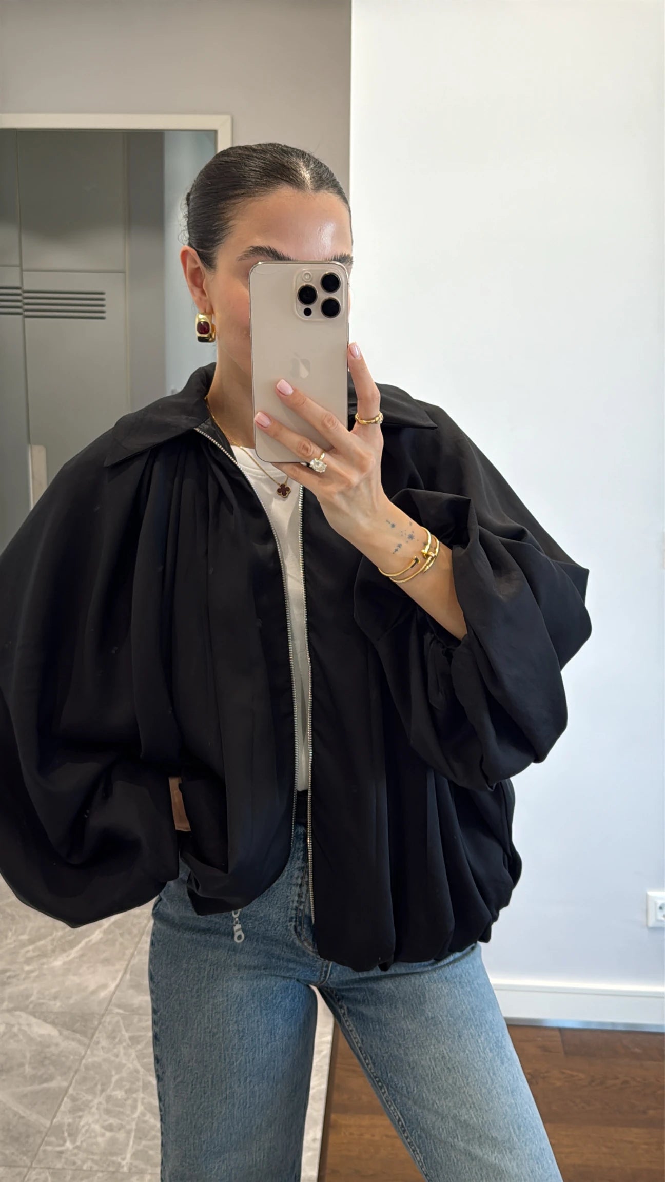 Oversized Black batwing sleeve Jacket