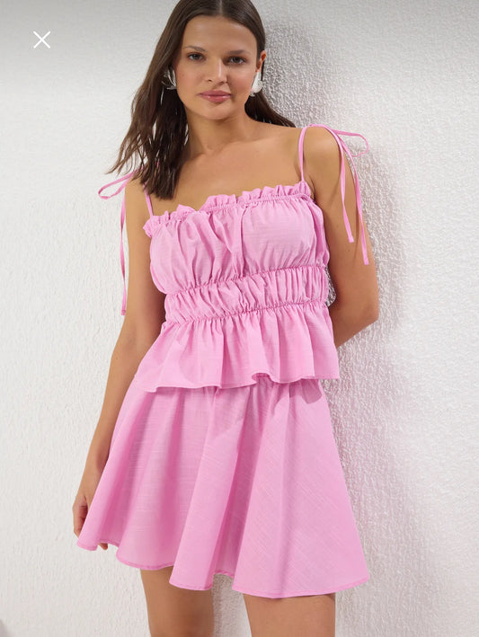 Summer beach Pink Skirt Set