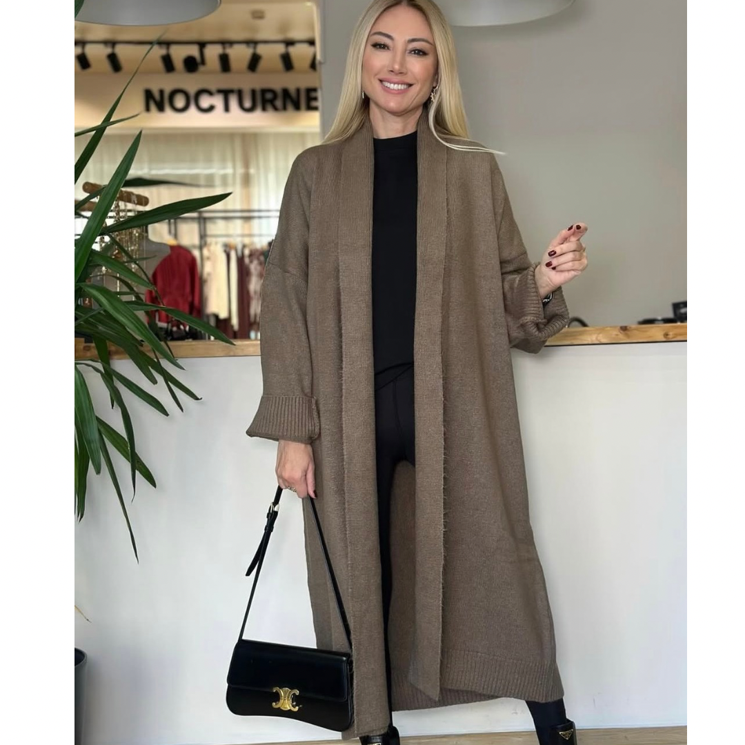 Long cafe Wool Cardigan