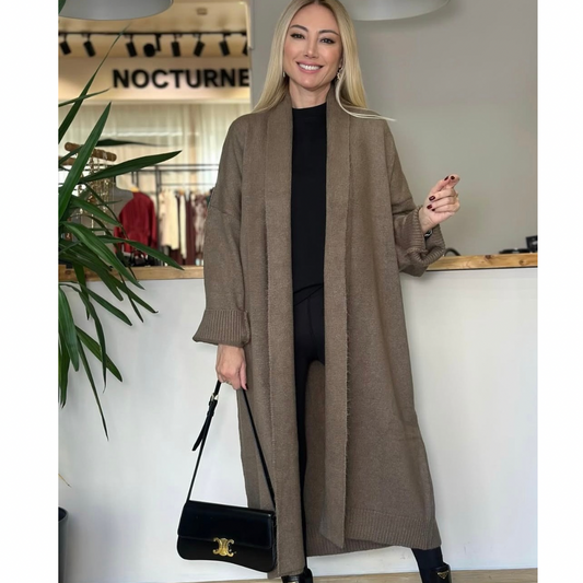 Long cafe Wool Cardigan