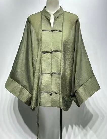 Chinese Style chifon Green Blouse